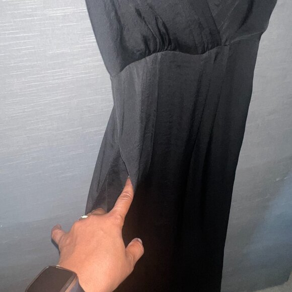 BCBGeneration Black Pleated Maxi Dress Size 4 Formal Gown w/ Pockets, Evening - Picture 8 of 15